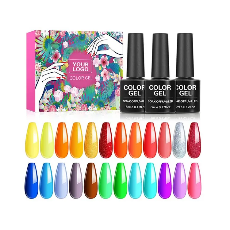 Großhandel Farbwechsel Benutzer definierte Logo Color ant UV-Gel Gel Art Salon Set Nägel Gel Farbe