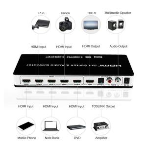 4K 5x1 HDMI Switch with Audio Extractor ARC Audio for <strong>PS4</strong> HDTV Blu-Ray with Optical TOSLINK 3.5mm R/L Audio IR <strong>Remote</strong> Control - Product Image 5