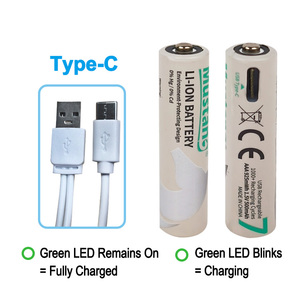 Tip C Li-ion şarj edilebilir pil 1.5V AAA lityum iyon 500mAh tip-c şarj portu AA - Product Image 5