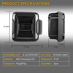 75W LED פנסים אחוריים בלם הפוך הפעל אות אור טאיליט אחורי Led זנב אורות עבור ג 'יפ רנגלר JL 2018-2022