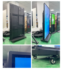 55 75 85 inç interaktif dokunmatik ekran reklamlar led tam zemin ekran dikey lcd reklam ekranı ekran tekerlekler ile - Product Image 4