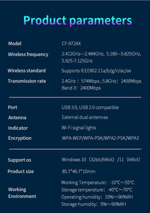 Comfast WiFi6 CF-972AX 5400Mbps WiFi 6 Esport rete Dongle USB adattatore WiFi ricevitore per MiniPC Computer TV Box - Product Image 4