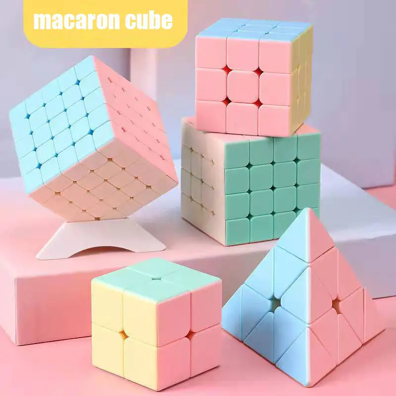 Commercio all'ingrosso più nuovo speed macaron 2x2 3x3 4x4 5x5 pyramid Magic puzzle Cube giocattoli educativi giocattolo di plastica per bambini per bambini