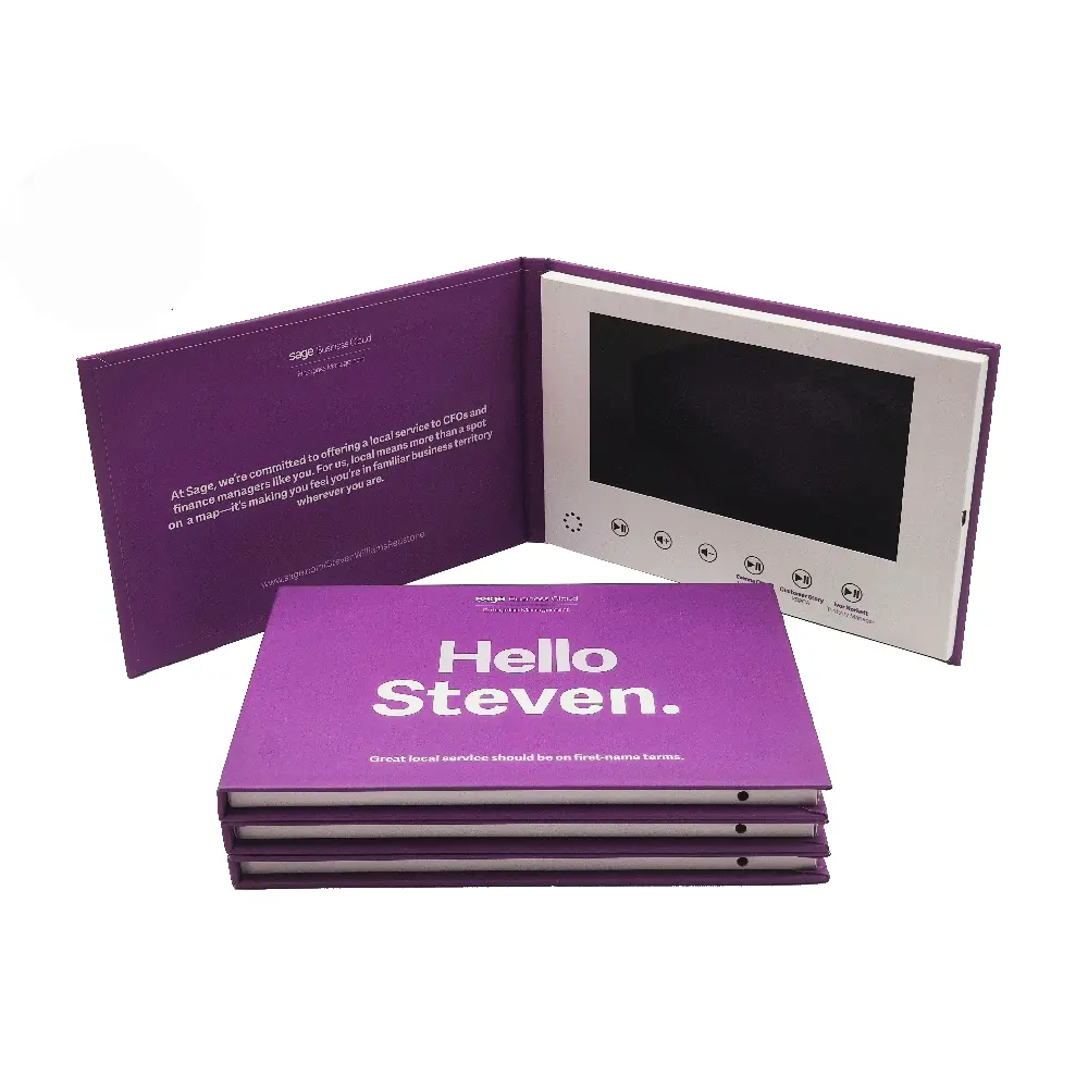 Kunden spezifisches Video Mailer Buch 7 Zoll Digital Lcd Video Broschüre für Werbung