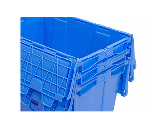 収納容器XHプラスチック製大型移動ボックスヒンジ付き収納容器ネストスタック - Product Image 4