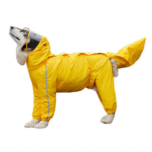 全包豪华夏季雨衣中号狗金毛猎犬涤纶四足宠物服装盖尾保暖 - Product Image 1