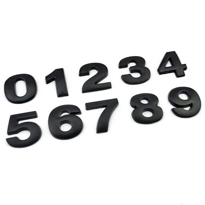 Autocollant de lettres d'emblème de voiture DIY 3D Chrome Number Symbol Badge Decal