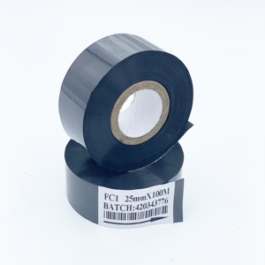 Fineray מותג 25mm 100m כהה יותר שחור FC1 תפוגה תאריך הדפסת רדיד חותמת חמה