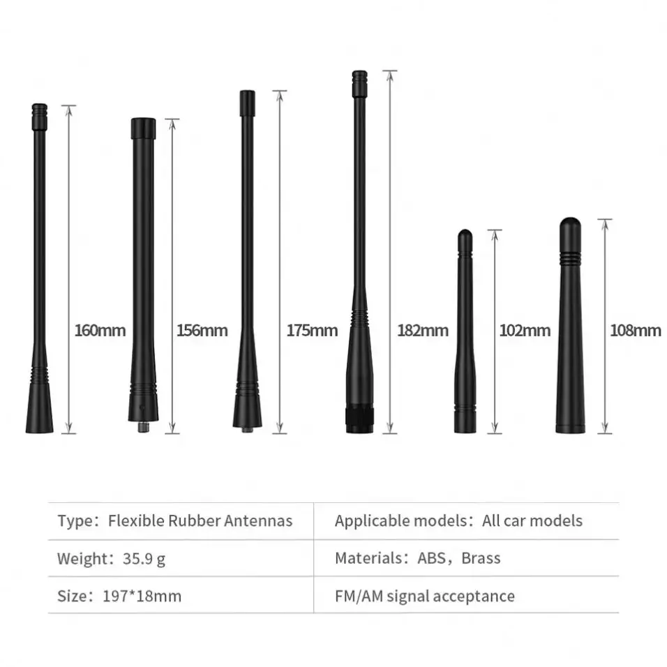 Tăng cao uốn cong roi Dual Band VHF/UHF Dual Band vô tuyến di động cầm tay Walkie-Talkie Antenna