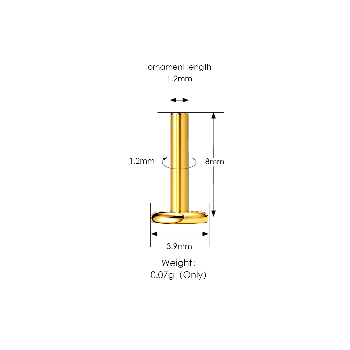 Gold Plated - 8mm