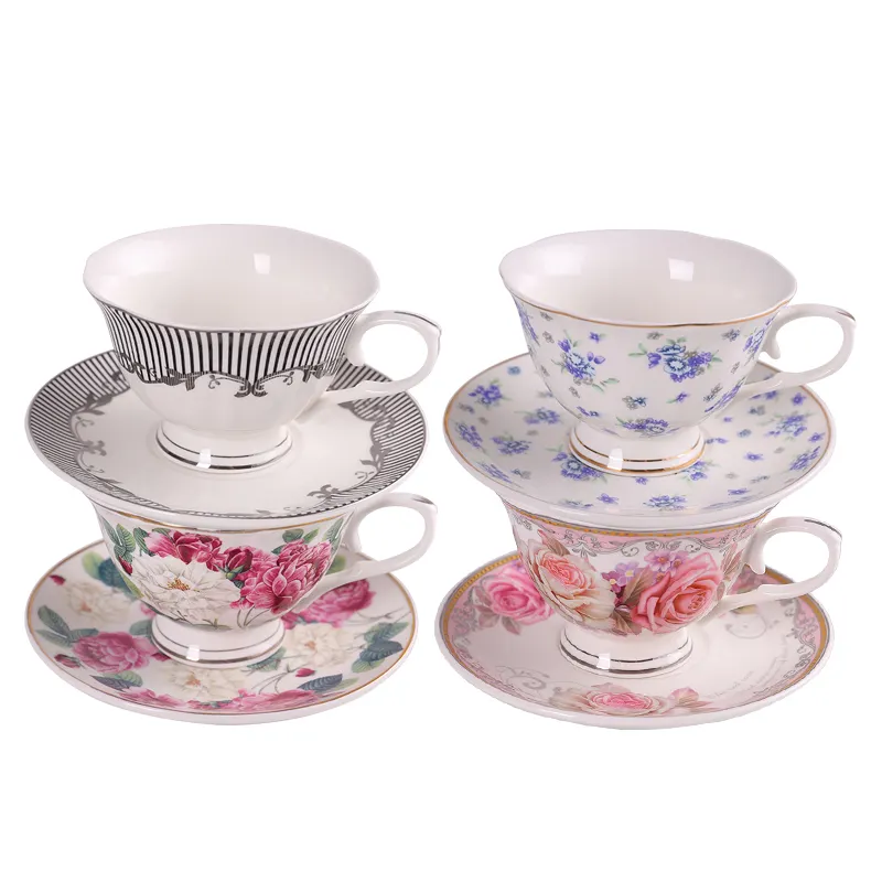 Juego de tazas de té y platillo en caja, conjunto de té Vintage Formal con tapa, gran oferta