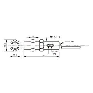NPN/PNP NO/NC M12 Reflexión difusa de alta sensibilidad PA12CDM15P3 con carcasa de metal Diseño cilíndrico Sensor fotoeléctrico - Product Image 2