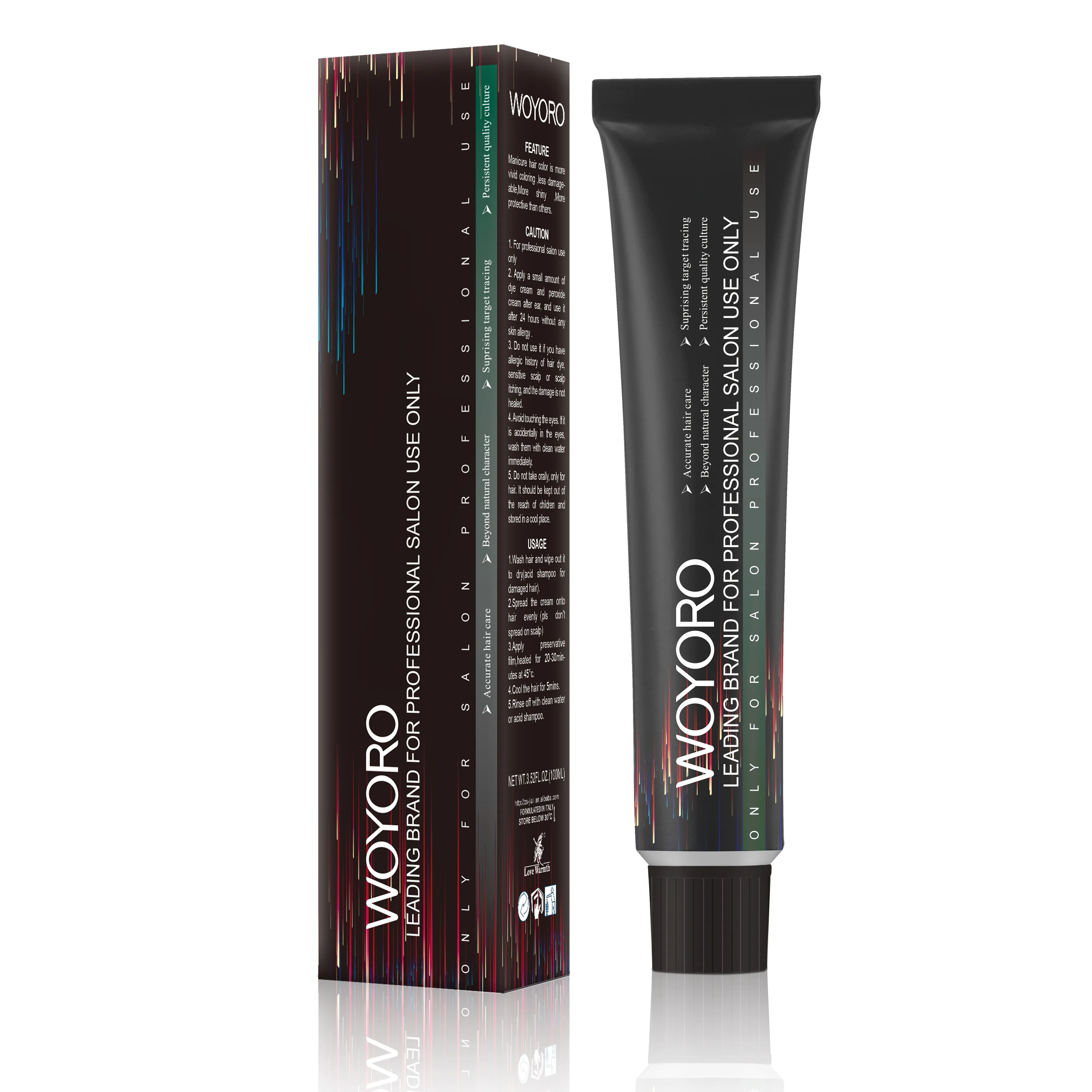 WOYORO-tonos de crema de Color para el cabello, a la moda, etiqueta privada sin amoníaco, tinte permanente para el cabello de 100ml