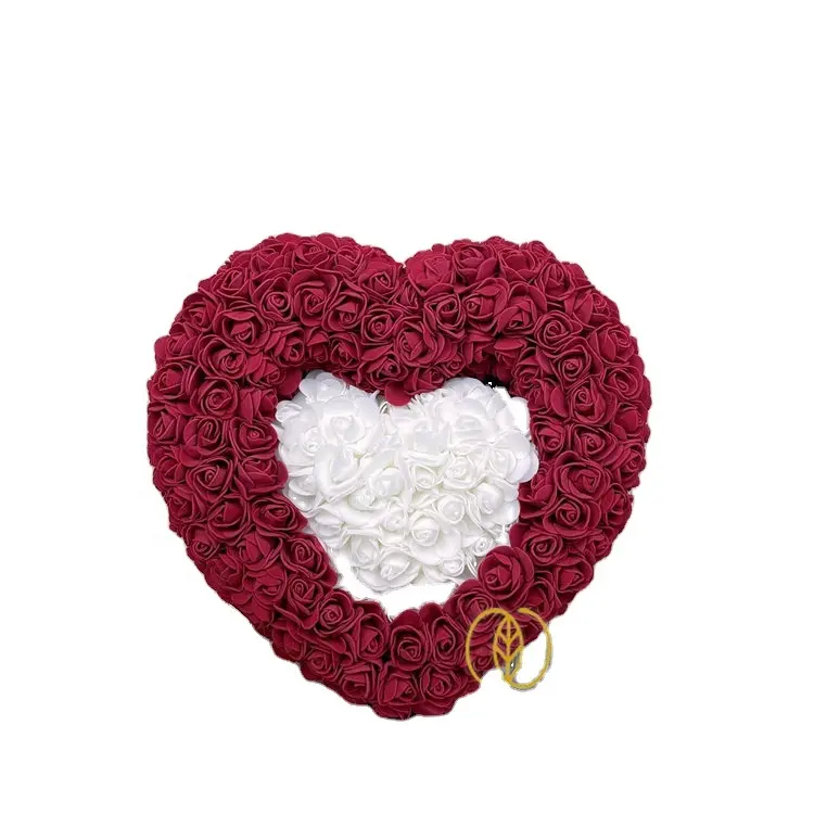 Mais vendidos Best Love Gift Coração Em Forma De Rosas PE Espuma Romântico Dia Dos Namorados Wedding Gift Rose Heart Shape