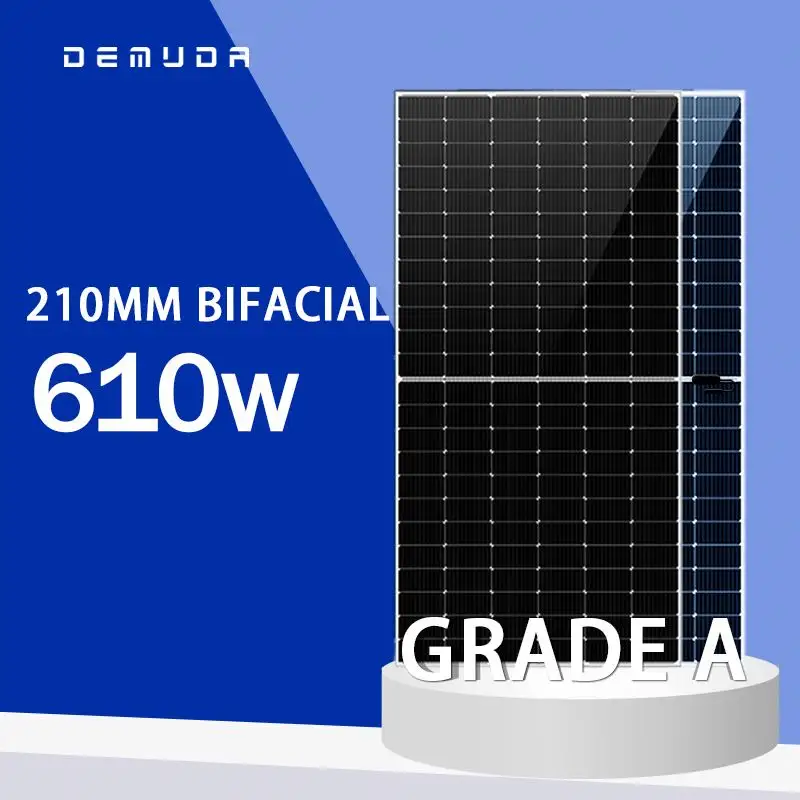 Sobreposição À Prova D' Água 600w 590w 580w 585w 210mm Monocristalino Mono Telhado Bifacial Meio Cut Cell Painel Solar Para Fazenda Camping