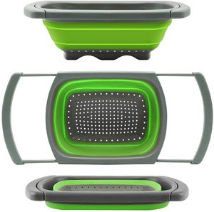 水槽上的漏勺过滤器蔬菜水果漏勺过滤器，带厨房可延伸手柄 - Product Image 1