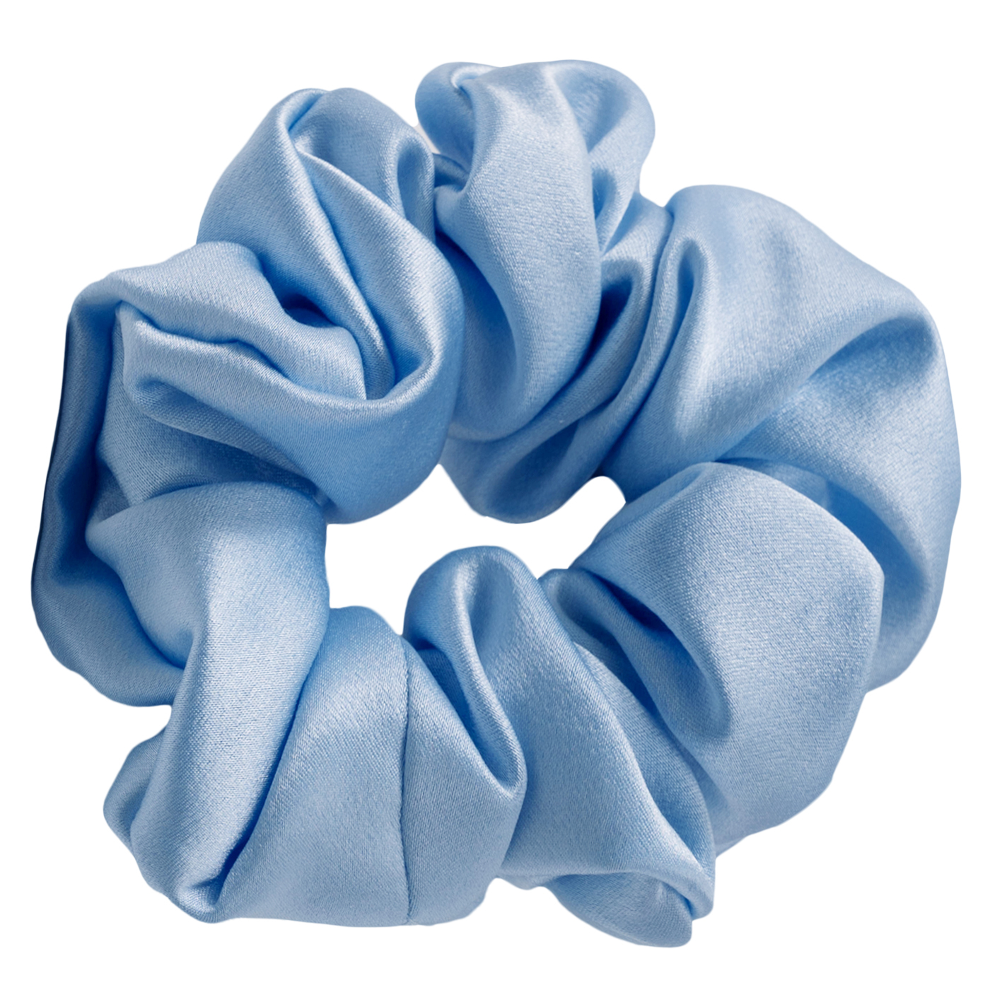 Coletero de seda azul 100% GRADO 6A color liso