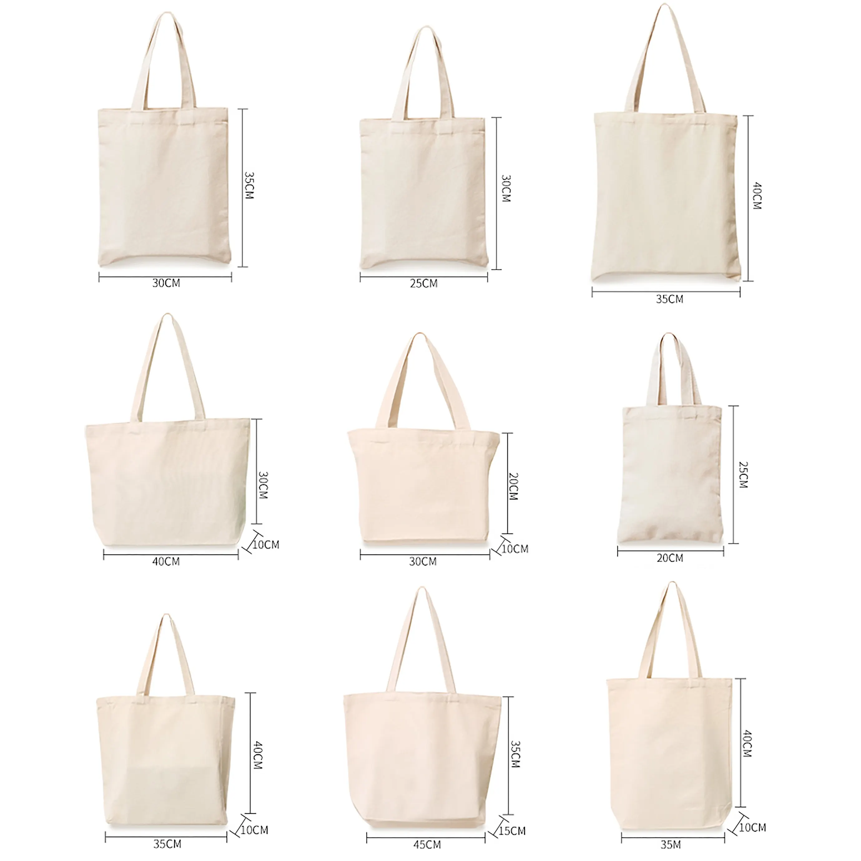Marron Eco — fourre-tout réutilisable en toile de coton, sacs pour provisions personnalisés avec un imprimé vierge