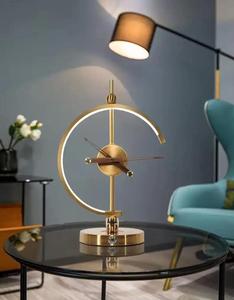 Modern Design Golden <strong>Time</strong> Clock Table <strong>Lamp</strong> LED Light Source Wireless Alarm Hot Sale Factory for Office Use Touch Table Charging - Product Image 2