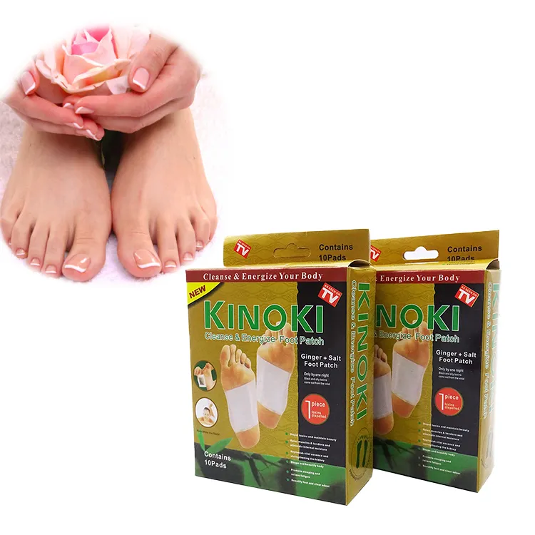 Coussinets de pied détox à base de plantes 100% naturelles, extrait de bambou Kinoki, anti-Stress, nettoyants