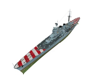 3D baskılı kitleri 1/700 İtalyan Duca degli Abruzzi sınıf kruvazör (tam gövde)