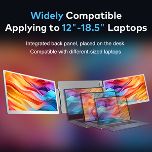 LEDモニター付きデュアルワークステーション15.6 "360フリップ上下プラグアンドプレイ対応複数システムポータブルモニター - Product Image 3