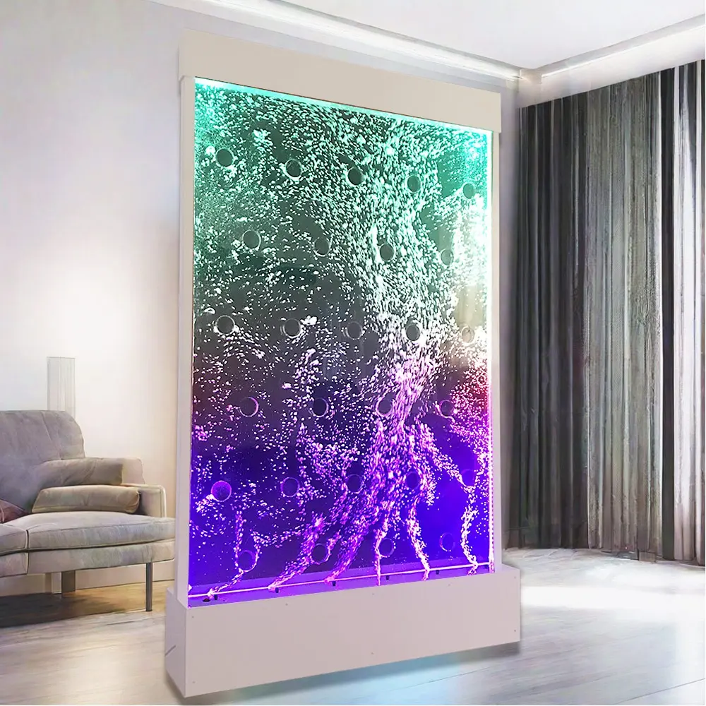 Pannello di parete acrilico della bolla d'acqua dell'acquario dell'oceano incandescente di alta qualità con luce a LED per la decorazione della casa e dell'hotel