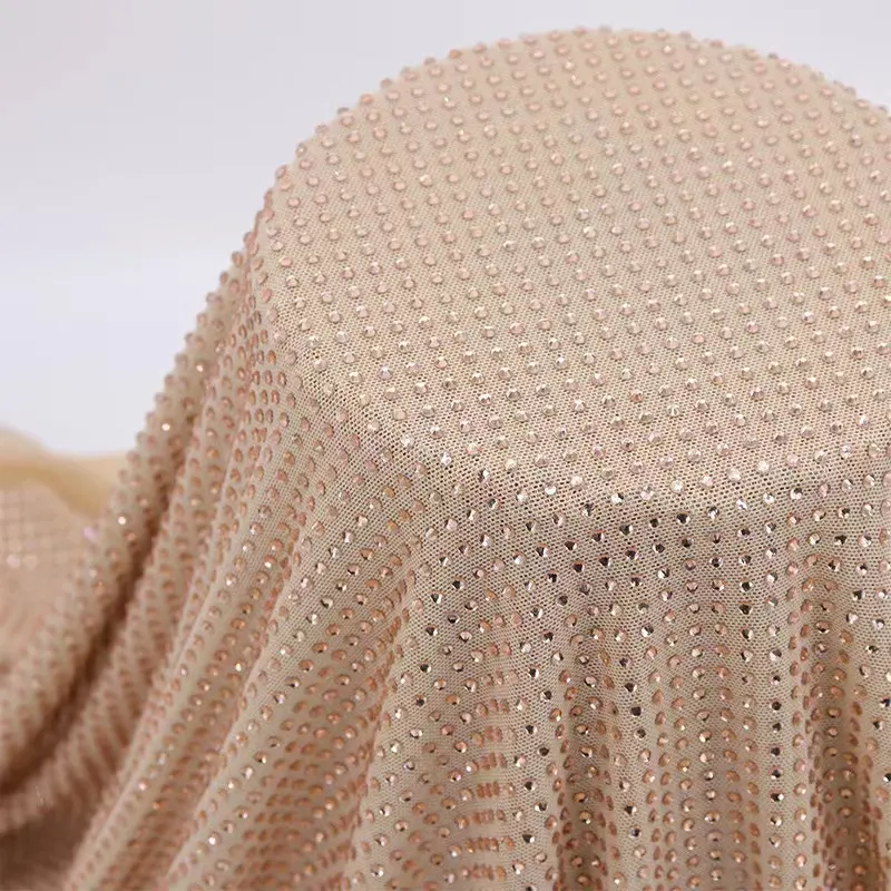 ZSY özel renkler Rhinestone elastik örgü Diy el yapımı düğün örgü dantel kumaş elbise dikiş malzemeleri el sanatları için