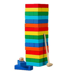 Bloques de construcción de torre de patrón 3D educativo, modelo de construcción DIY de madera de colores, juguete de madera - Product Image 3