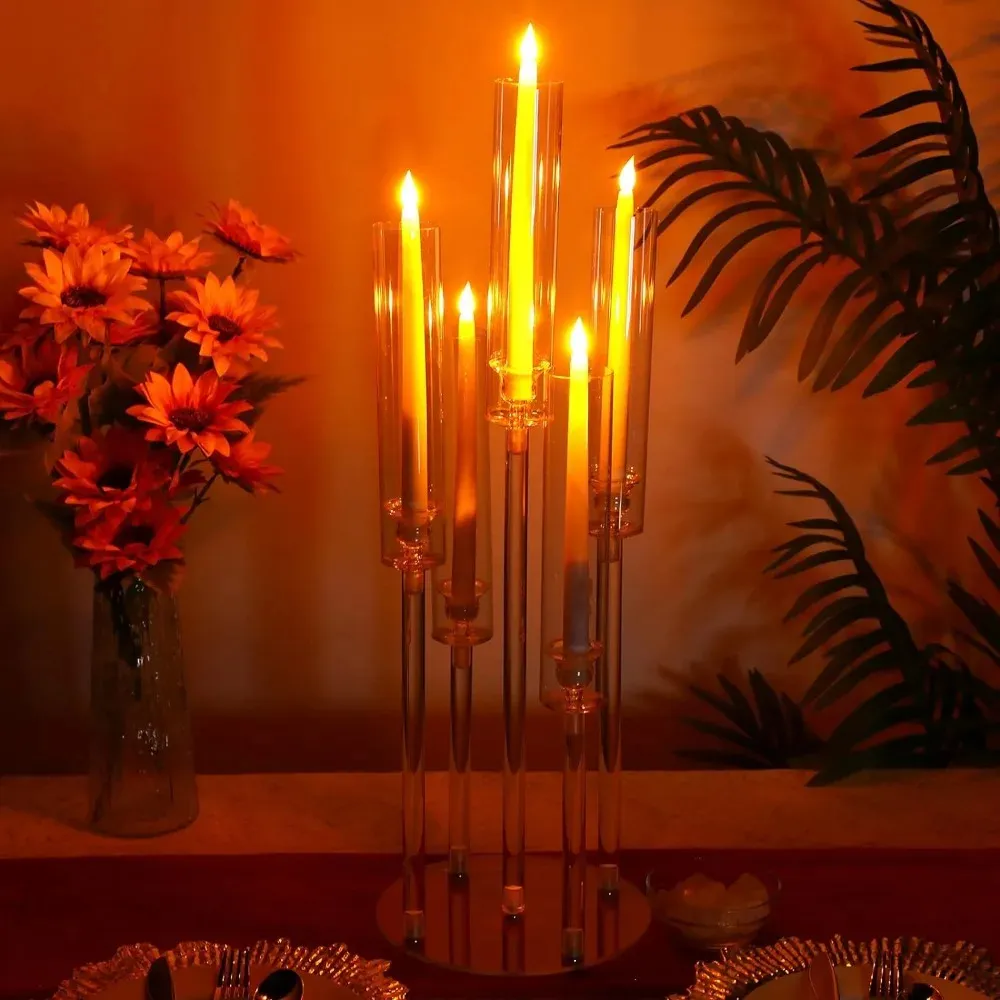 Honneur de cristal clair cristal bougeoirs mariage Table centres de table candélabre décoration de la maison