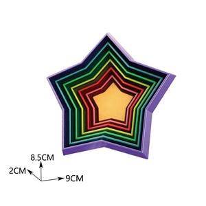 Giáo dục đầy màu sắc 3D ma thuật sao vòng tròn căng thẳng cứu trợ ma thuật Con quay thần tài Đồ chơi Spinner cho trẻ em trò chơi trẻ em Đồ chơi - Product Image 3