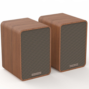 SR10 Carcasa de madera Control remoto Control de botón Volumen Bajo Agudos Ajustable Estantería activa Altavoces para TV y computadora - Product Image 1