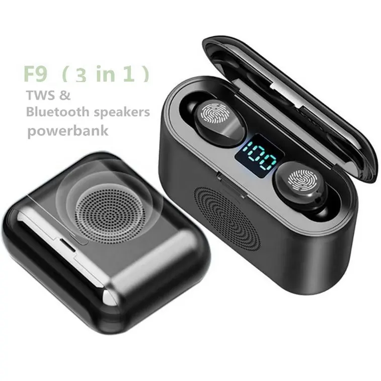 F9 3 in 1 Riesen-Headset-Lautsprecher Bluetooth-Kopfhörer Telefon halter Power Bank mit LED-Anzeige
