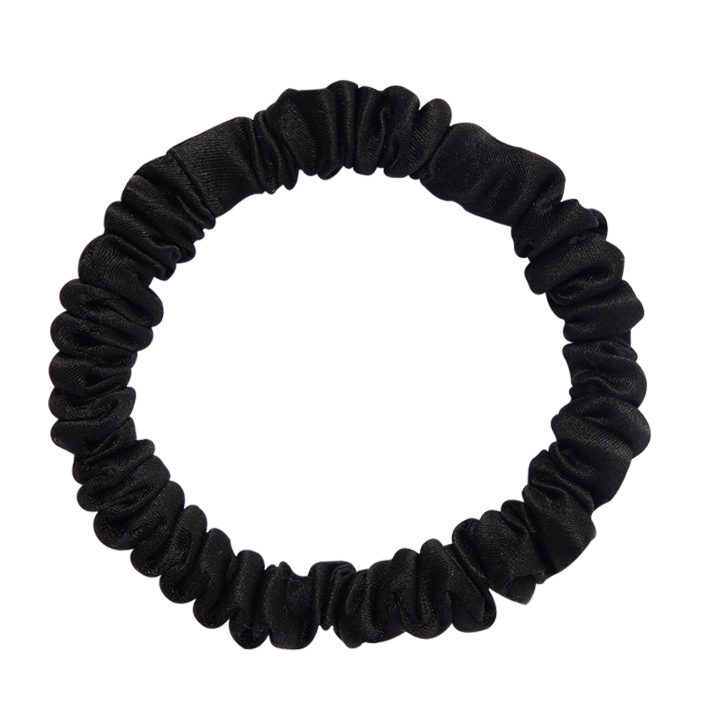 Coletero ajustado negro de seda - 1cm