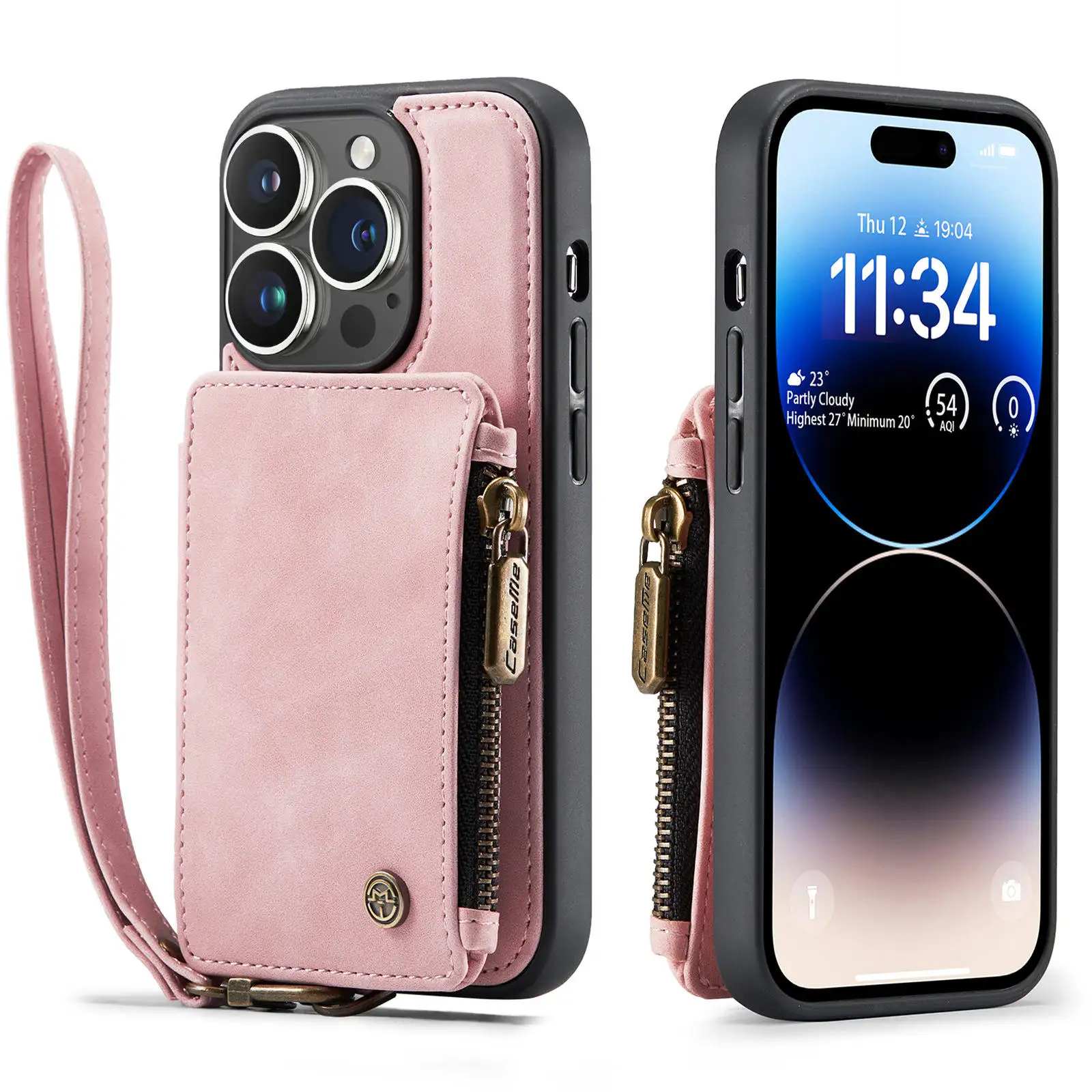 New Trendy Card Holder Wallet Shockproof Leather Mobile Phone Case para iPhone 14 Pro Max Cell Phone Cover Shell Habitação Fuunas