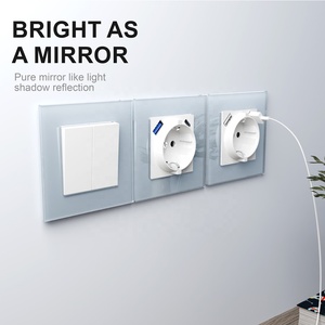 2024 <strong>Direct</strong> Sale New Function German Wall Socket Fast Charging Electric Sockets EU 16A 10A Power Socket UK US <strong>AU</strong> Made Glass - Product Image 3