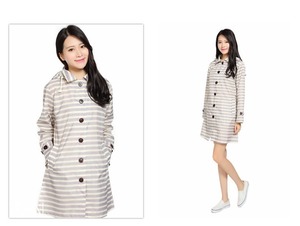 防水触摸齐布时尚防风雨衣100% 涤纶雨衣成人风衣女雨衣 - Product Image 2