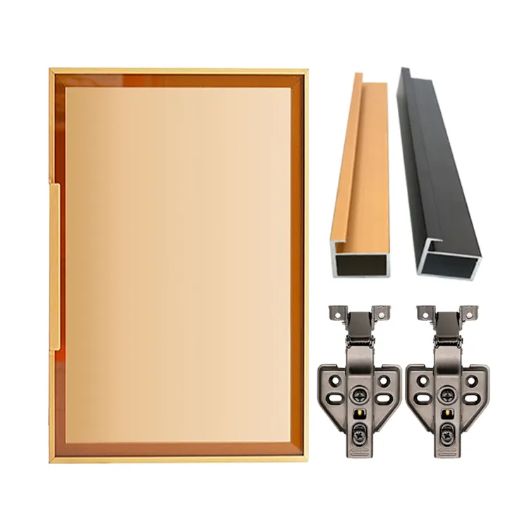 Perfis de alumínio extrusão para portas e janelas Slim frame profile for Wardrobe vidro porta deslizante