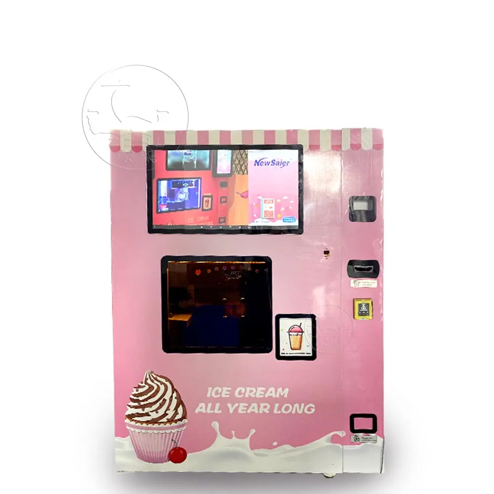 Máquina expendedora automática de helados y yogurt, con tarjeta de crédito, funciona con monedas