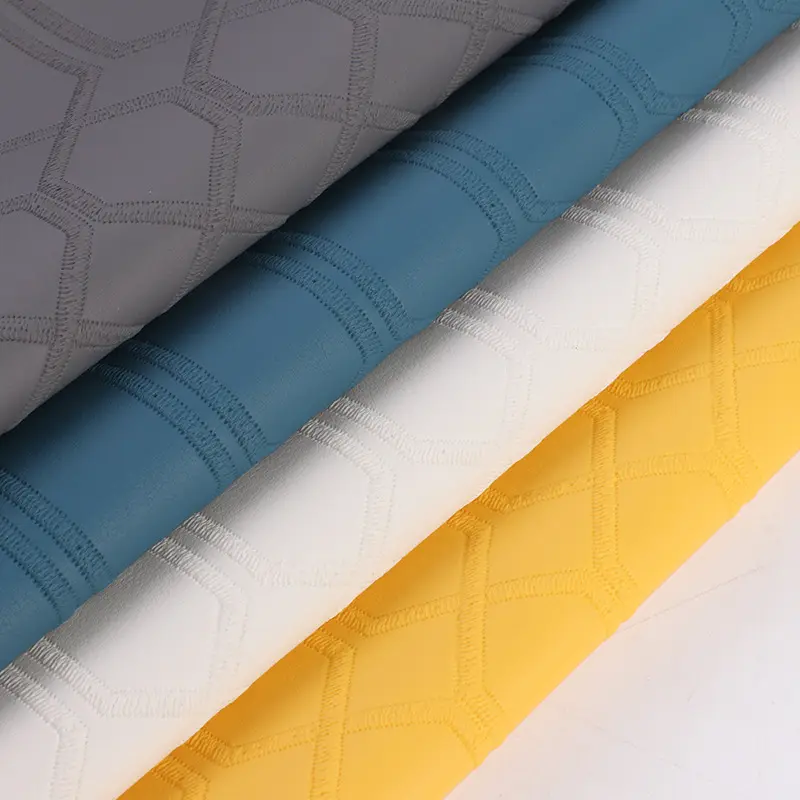 PVC taklit nakış altıgen yapay sentetik deri araba ayak araba koltukları kanepe süslemeleri çanta suni deri kumaş