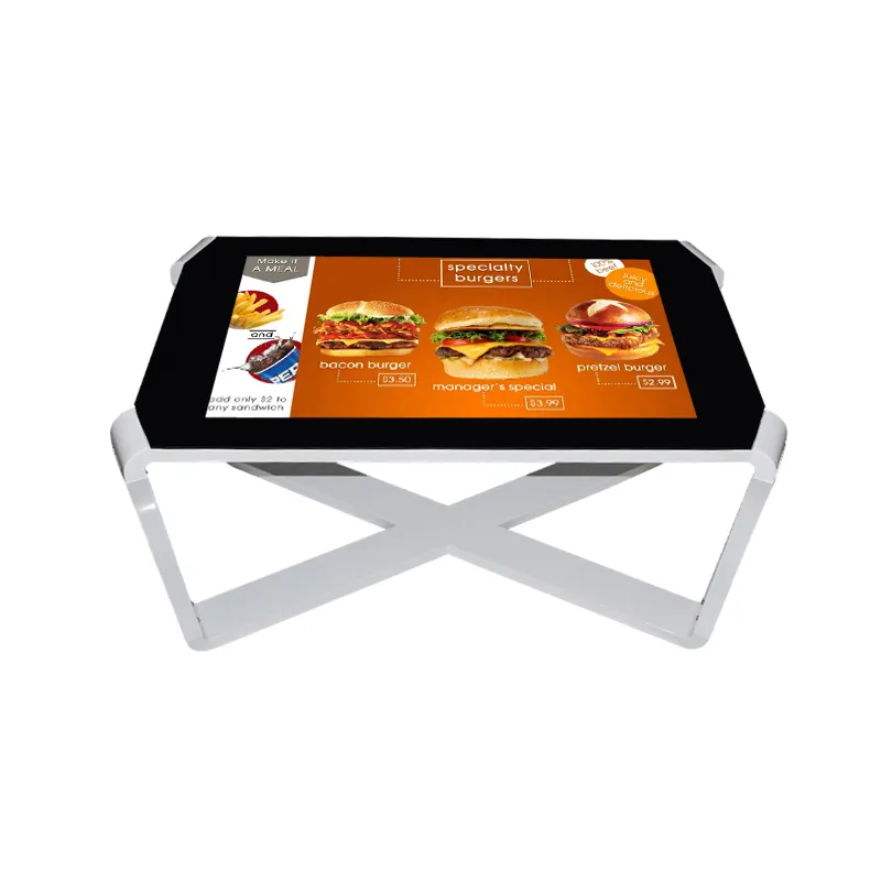 طاولة بمدرسة وفندق ومطعم بشاشة LCD تعمل باللمس كشك تفاعلي ذكي لألعاب القهوة المتعددة