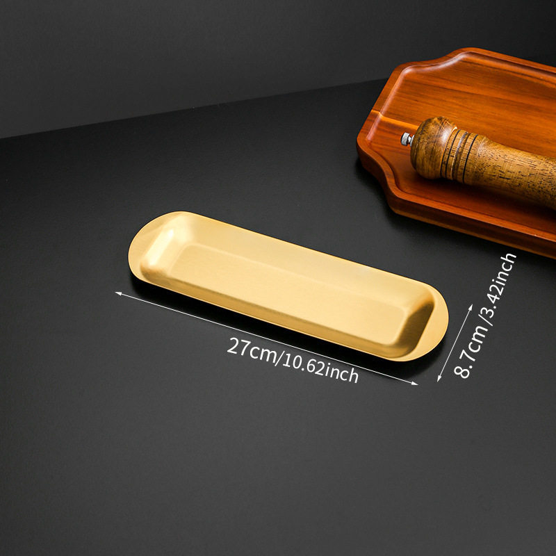 Small gold stainless steel long tray