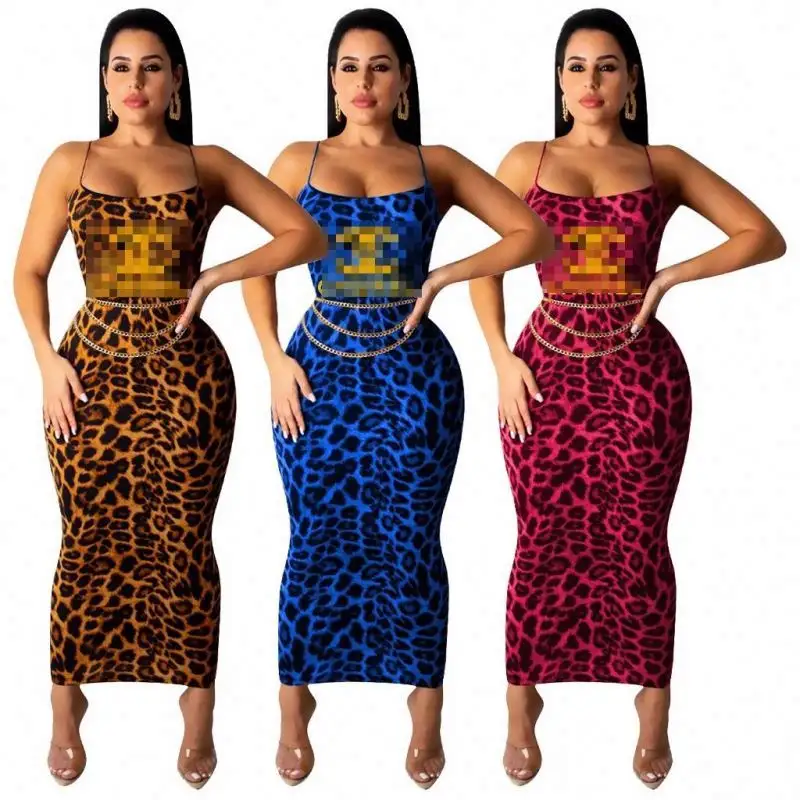 New arrival Summer Sexy Modest Women's Clothing Brand Fashion leopard Casual women summer dresses
