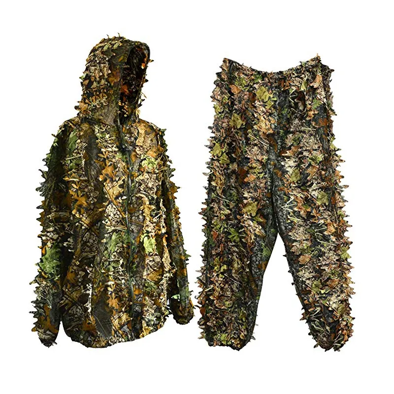 Roupas táticas de caça ghillie, terno camuflado na selva, roupas de camuflagem para floresta