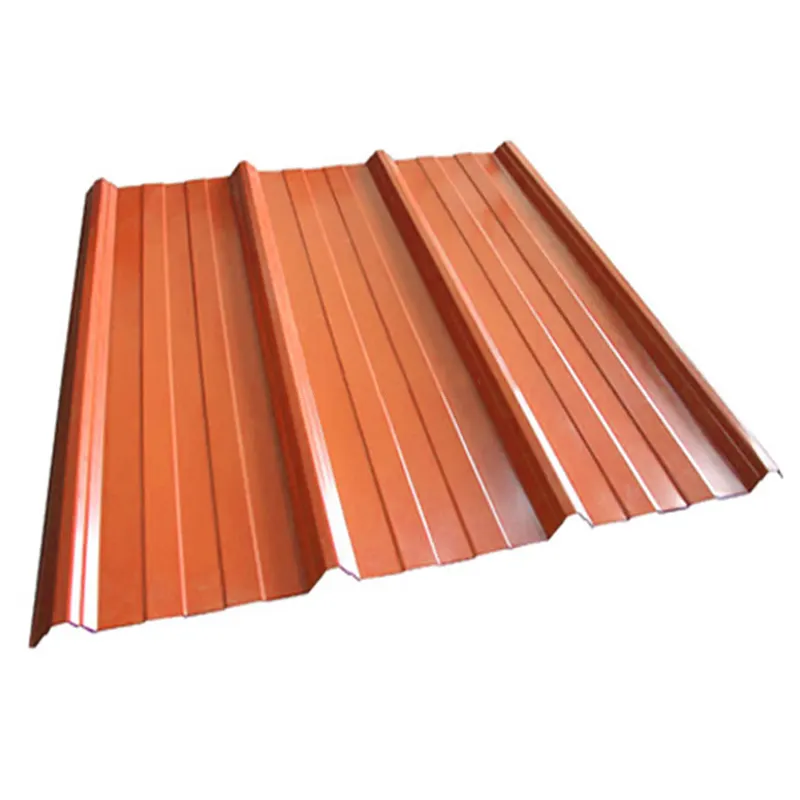 Tôle de toiture en métal de couleur marron en aluminium de longue portée enduite de couleur rouge