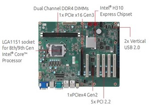 Placa base ATX industrial ADlink para ordenador, compatible con procesadores Intel Core i7/i5/i3 de 8ª/9ª generación - Product Image 2