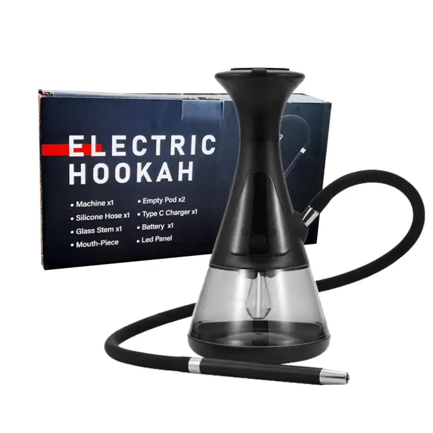 Vente en gros narguilé électrique rechargeable de luxe avec accessoires de narguilé Shisha en acrylique