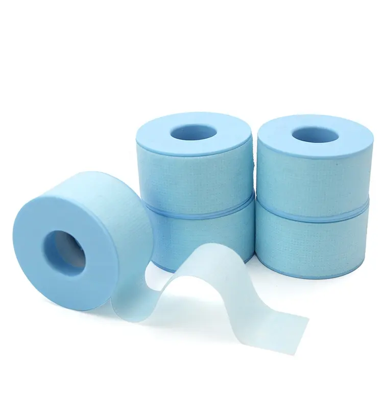 取り外しシリコンセンシティブスキンテープブルー医療テープ再利用可能な接着剤防水シリコンテープ (1インチx 3.9ヤード)