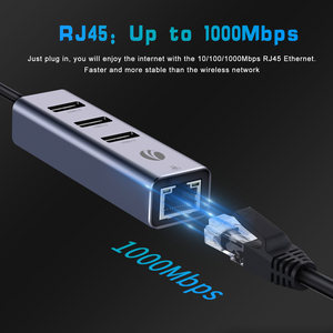 VCOM 4 in 1 USB C Hub 3.0USB lega di alluminio 5gbps RJ45 1000Mbps adattatore di rete per Computer dati Ethernet - Product Image 4