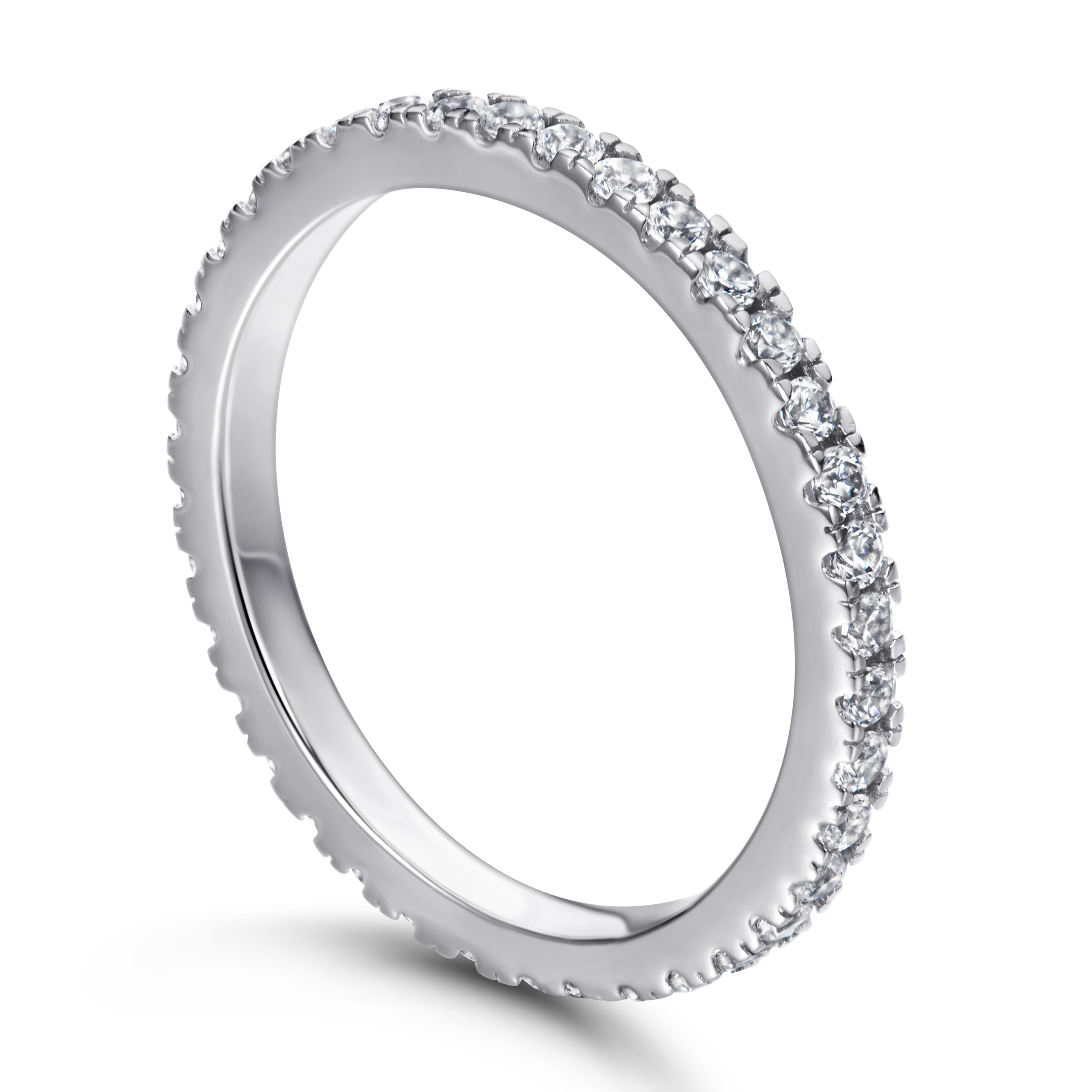 Rhodium Plated-Full pave eternity